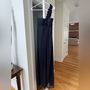Elegant Blue One-Shoulder Dress